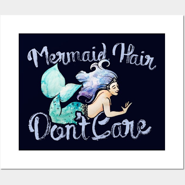 Mermaid Hair Don't Care Wall Art by bubbsnugg